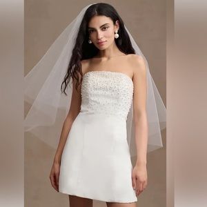 SACHIN & BABI ADRIANNA STRAPLESS PEARL-EMBELLISHED MINI DRESS - SIZE 8